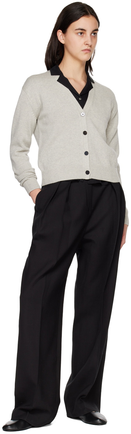 Theory Gray Y-Neck Cardigan