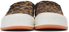 Palm Angels Brown Snow Leopard Lea Slip-On Sneakers