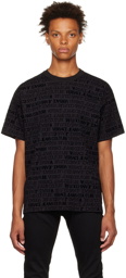 Versace Jeans Couture Black Flocked T-Shirt