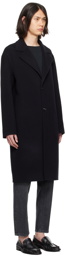 Lardini Black Single-Breasted Coat