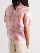 Palm Angels - Camp-Collar Printed Silk-Twill Shirt - Pink