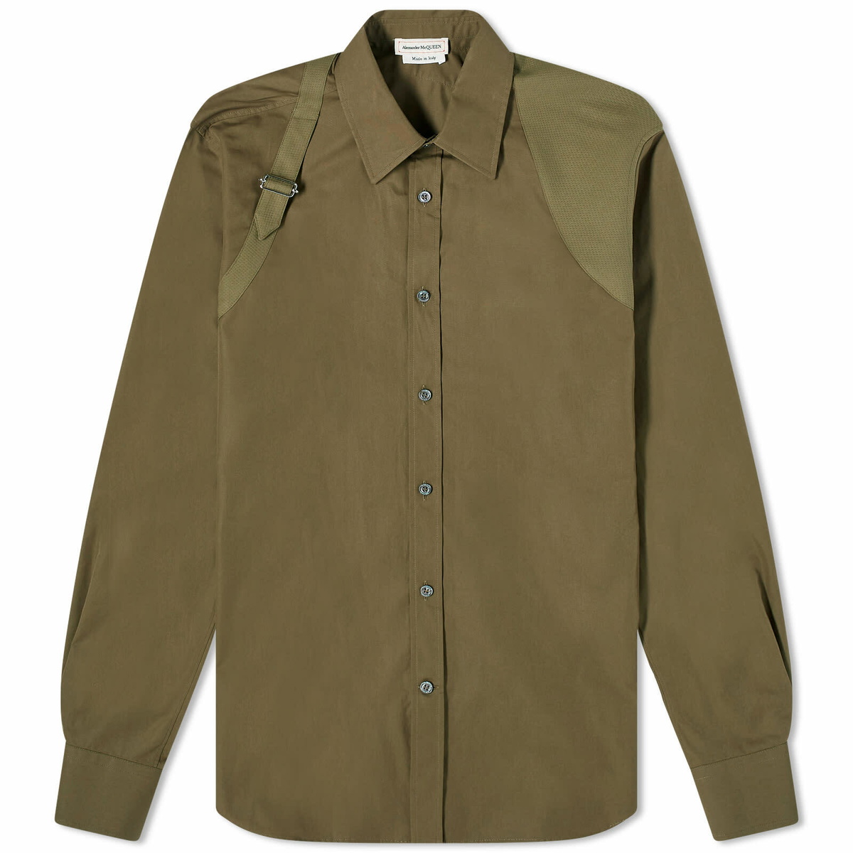 Alexander McQueen Men's Harness Shirt in New Khaki Alexander