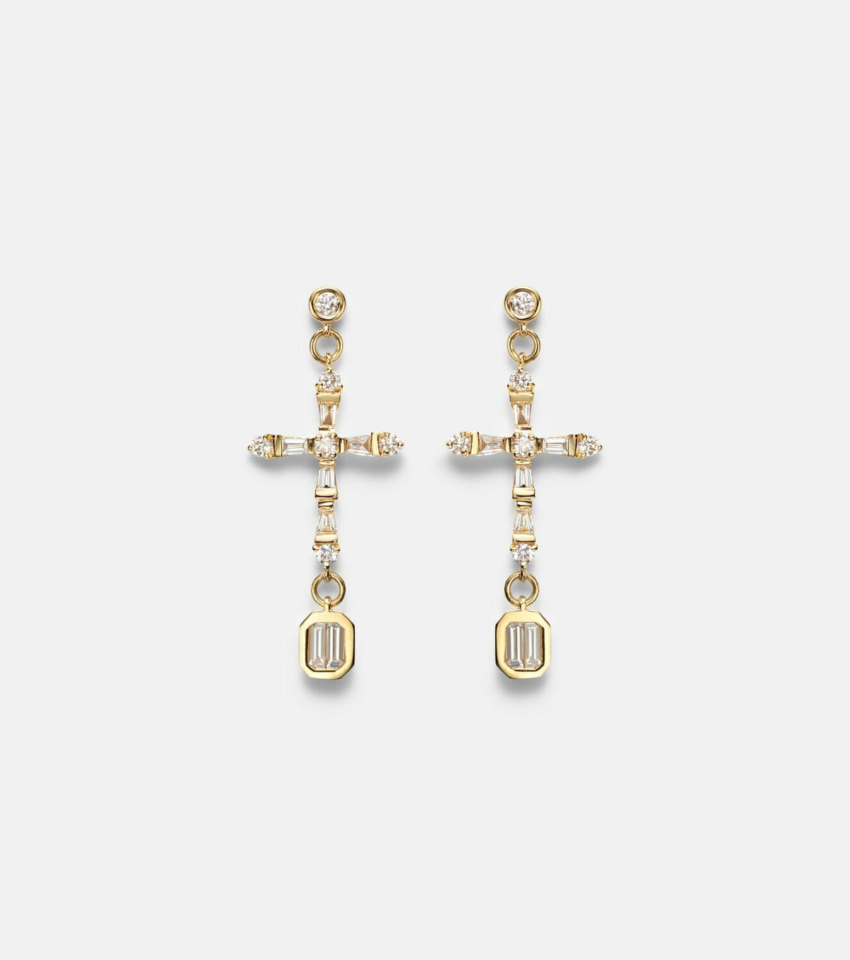Shay Jewelry 18kt gold (750/1000) drop earrings with diamonds