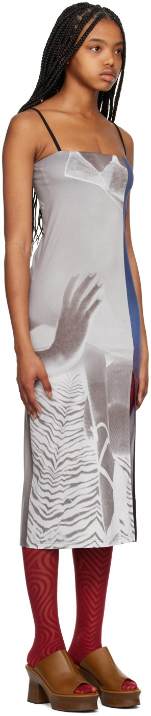 ELLISS Gray & Navy Lagoon Ripple Maxi Dress