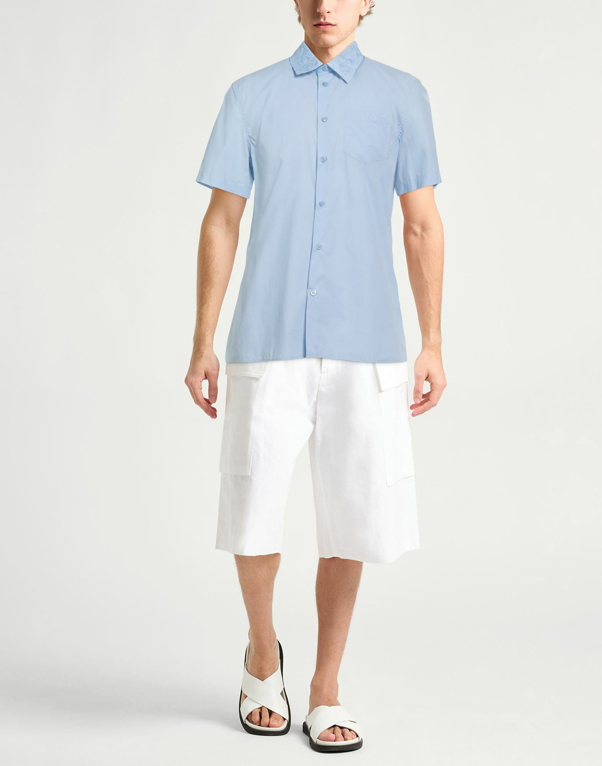 Versace Mens Shirt Sky in Blue
