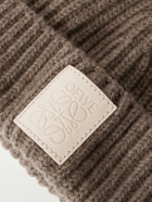 LOEWE - Logo-Appliquéd Ribbed Cashmere Beanie