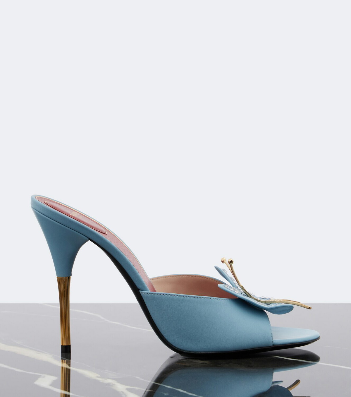 Valentino Garavani Flutterby embellished leather mules