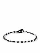 Mikia - Silver Beaded Bracelet - Black