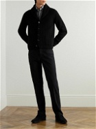 TOM FORD - Shawl-Collar Ribbed Wool and Cashmere-Blend Cardigan - Black