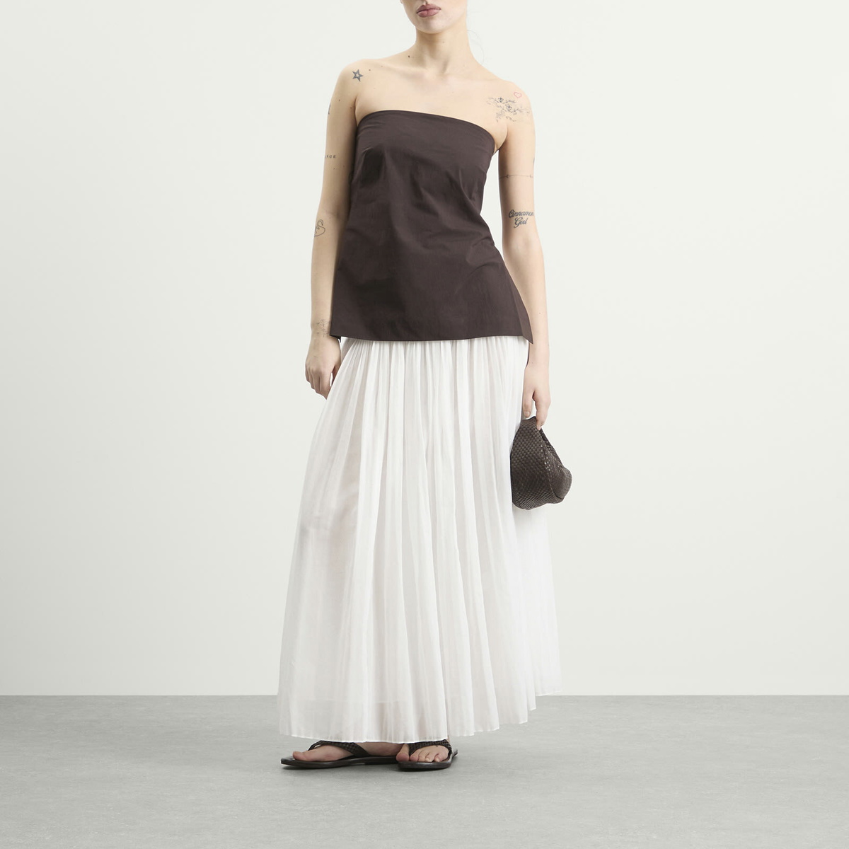 Róhe Women's Rohe Pleated cotton muslin skirt in Optic White