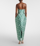 Markarian Marianne floral brocade corset gown