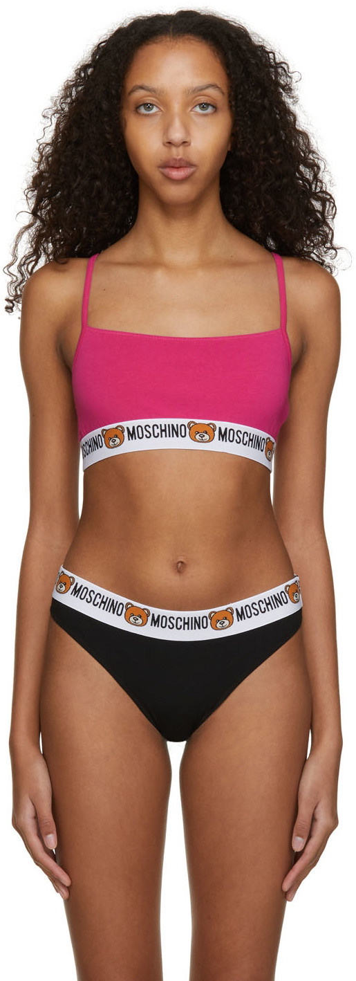 Moschino Pink Logo Bra Moschino
