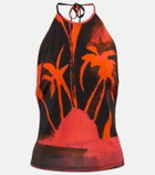 Louisa Ballou - Printed halterneck top