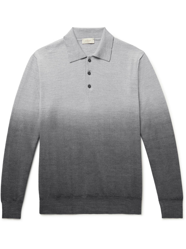 Photo: Altea - Dégradé Virgin Wool Polo Shirt - Gray