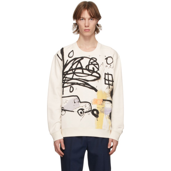 Photo: Coach 1941 Beige Jean-Michel Basquiat Edition Untitled Car Crash 1980 Sweatshirt