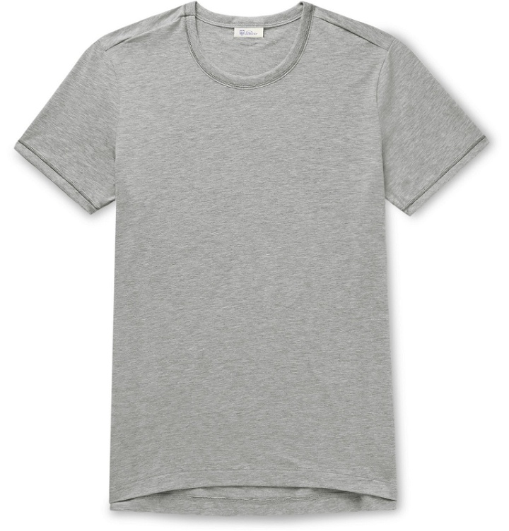 Photo: Schiesser - Lorenz Stretch Cotton and Modal-Blend T-Shirt - Gray