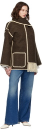 TOTEME Brown Embroidered Scarf Jacket