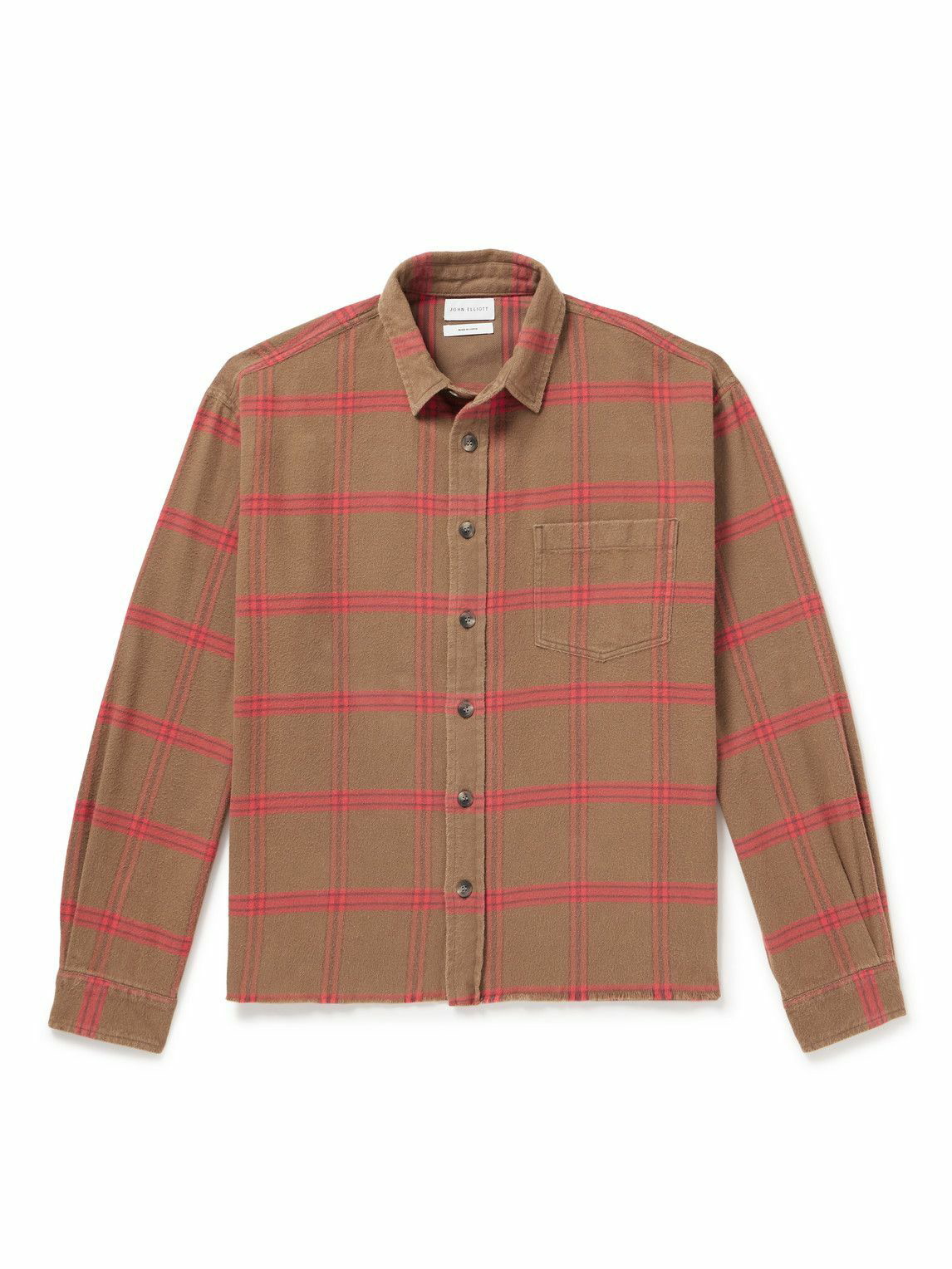 John Elliott - Hemi Checked Cotton-Flannel Shirt - Brown John Elliott