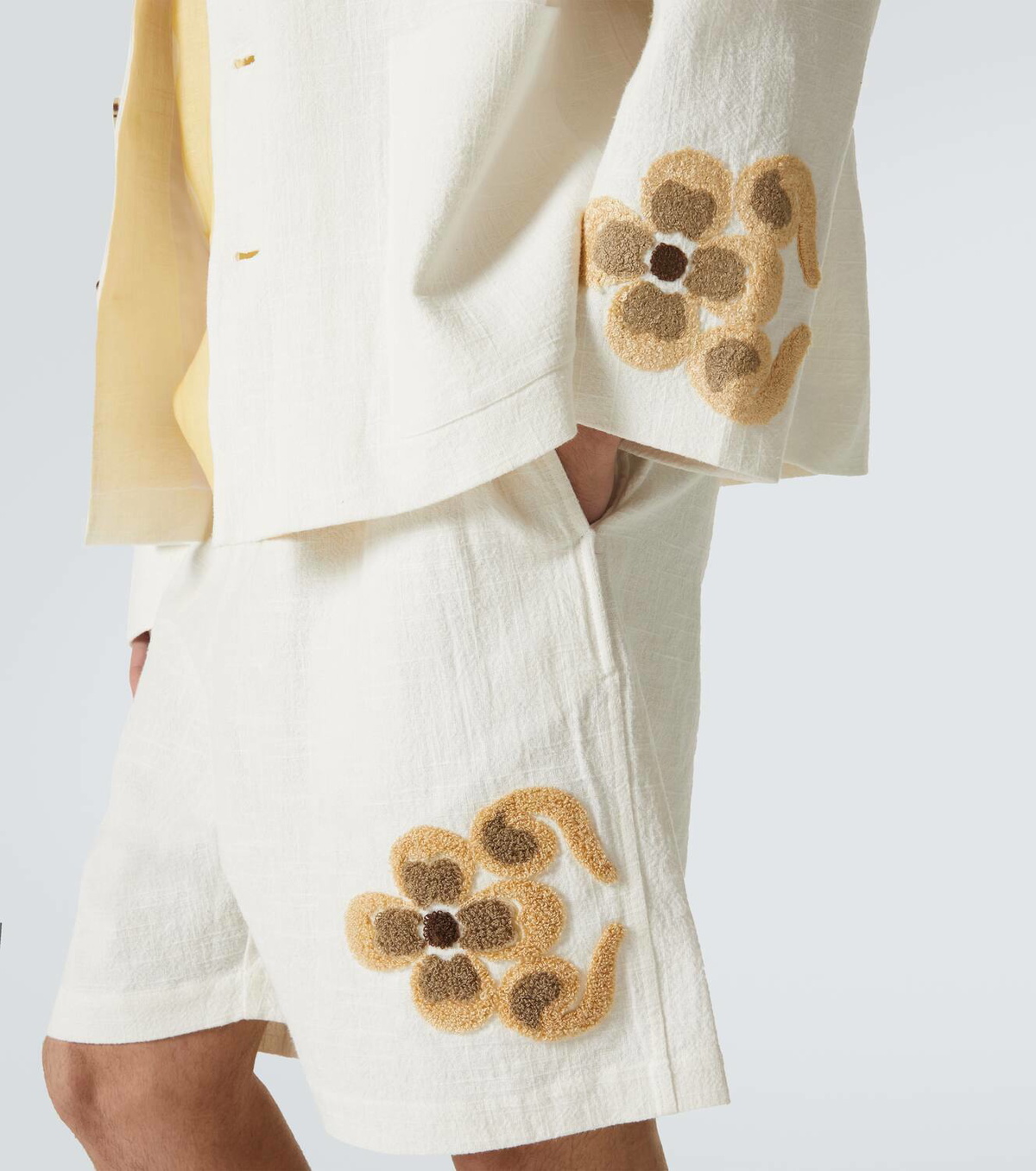 Commas Floral linen and cotton bouclé jacket