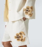 Commas Floral linen and cotton bouclé jacket