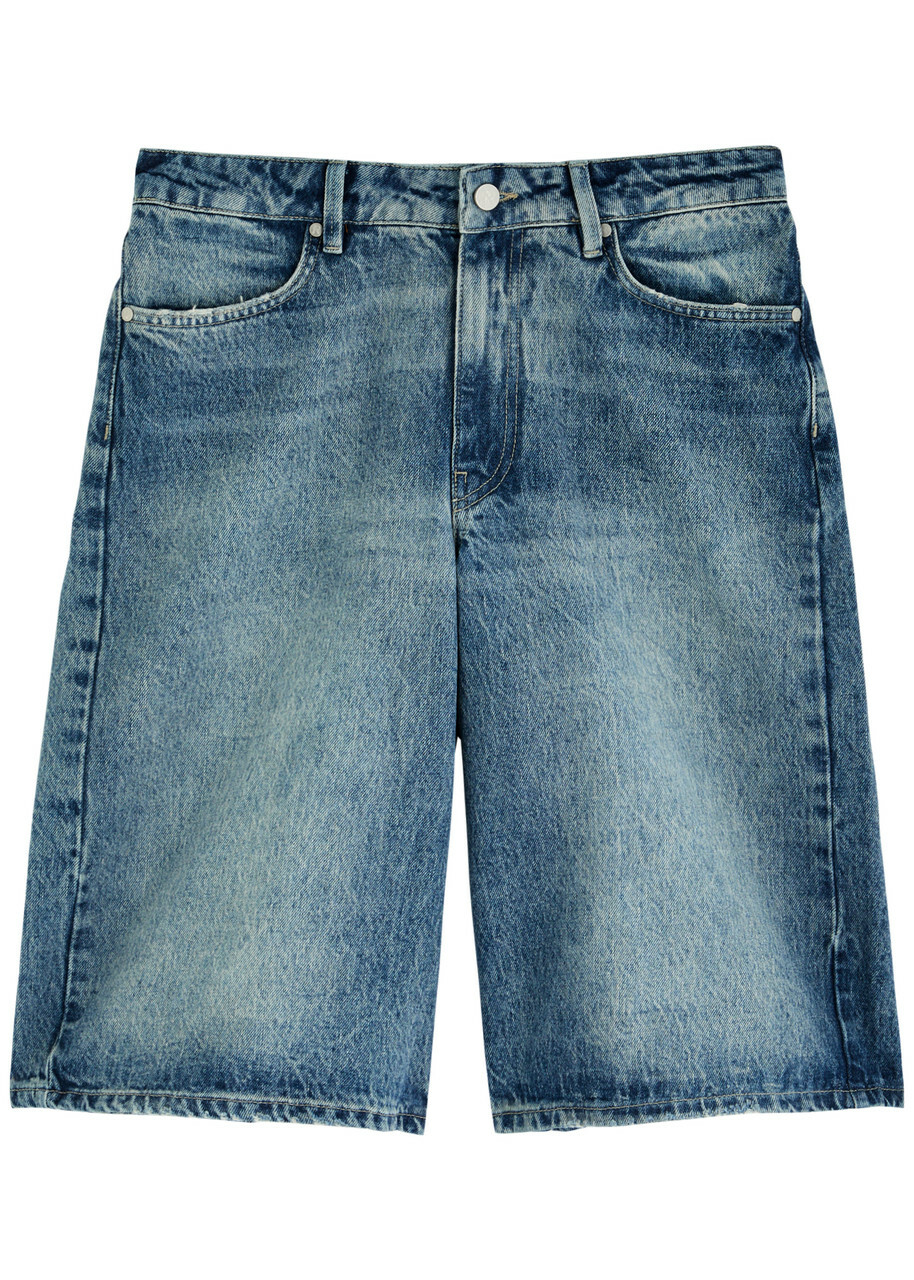 Represent Bermuda Faded Denim Shorts