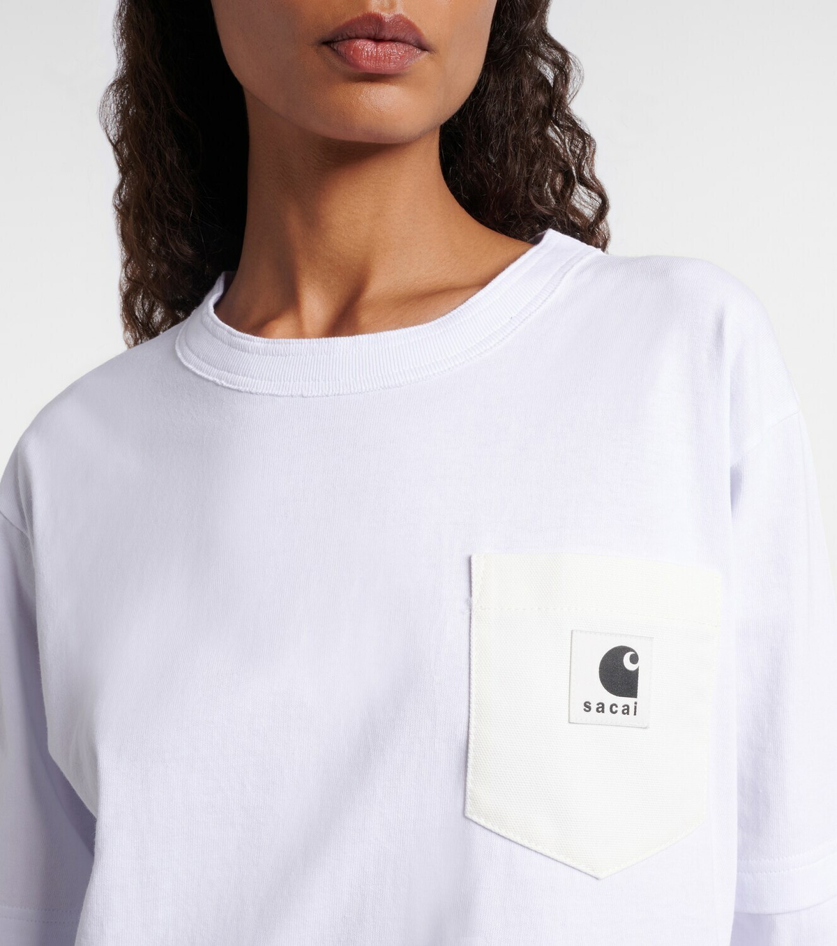 Sacai x Carhartt layered cotton jersey top Sacai