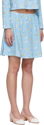 Sandy Liang Blue Blip Miniskirt