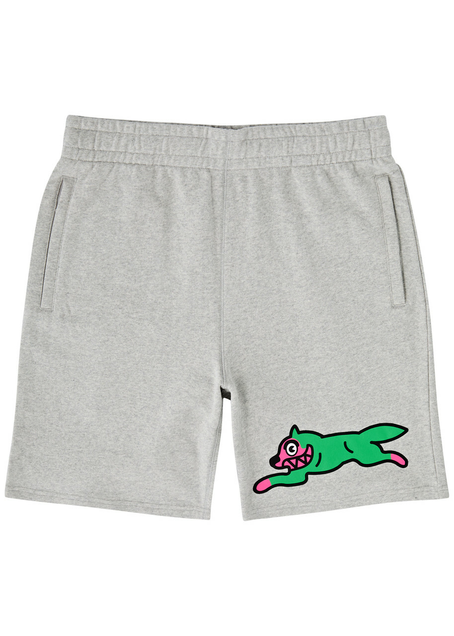 Ice Cream Running Dog Printed Cotton Shorts Grey ICECREAM