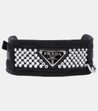Prada Logo crystal-embellished dog collar