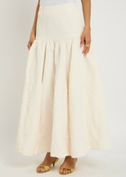 Clea Denver Jacquard Woven Midi Skirt Cream