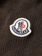 Moncler - Logo-Appliquéd Ribbed Cotton and Quilted Shell Down Cardigan - Brown