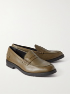 VINNY's - Paname Full-Grain Leather Penny Loafers - Green