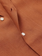 De Petrillo - Camp-Collar Linen Shirt - Orange