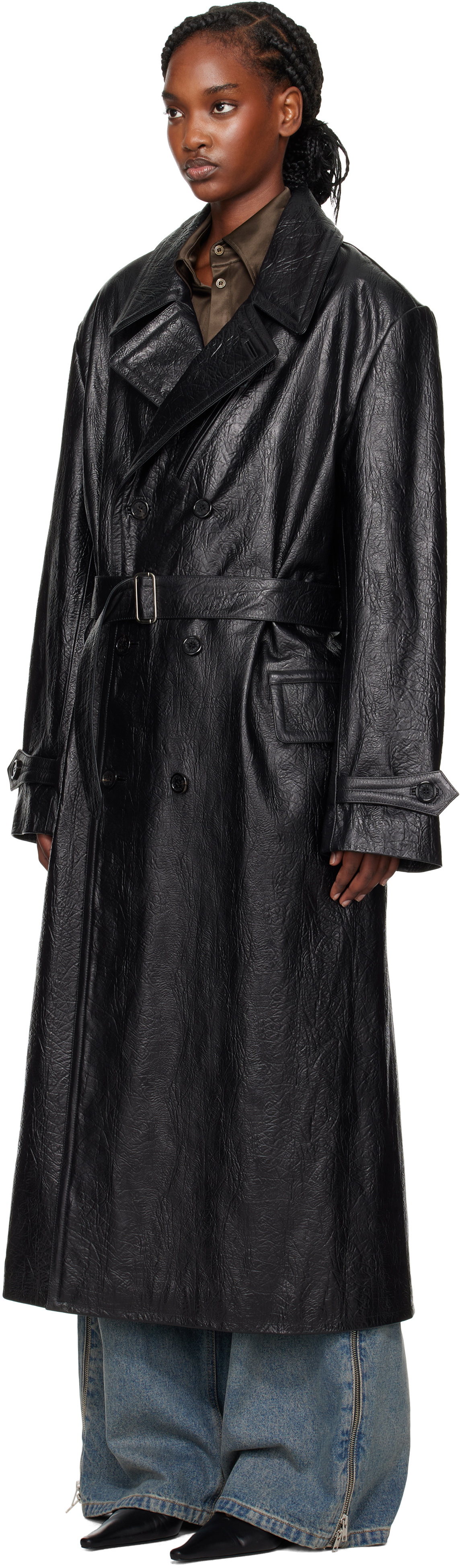 LU'U DAN Black Jiman Leather Coat