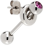 Justine Clenquet Silver & Pink Tracy Single Earring