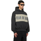Fear of God ESSENTIALS Gray Cropped Relaxed Paneled Hoodie