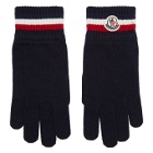 Moncler Navy Wool Corporate Gloves