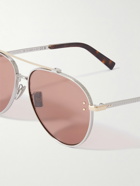 Dior Eyewear - CD Diamond A1U Aviator-Style Silver-Tone and Tortoiseshell Acetate Sunglasses