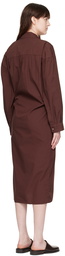 LEMAIRE Burgundy Twisted Midi Dress