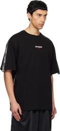 We11done Black '1506' Logo Tape T-shirt