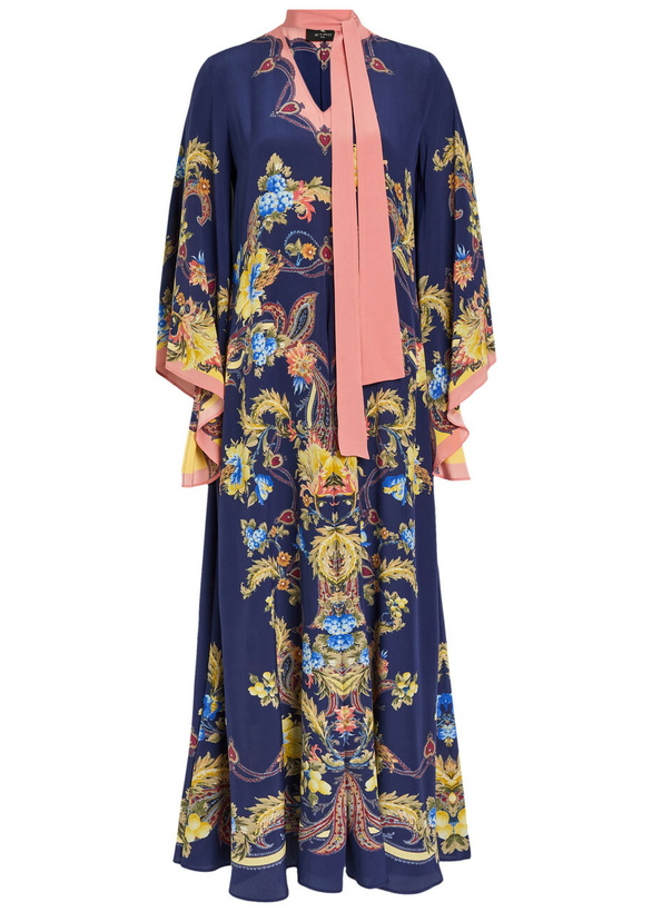 Photo: Etro Printed Scarf-effect Silk Maxi Dress Multicoloured