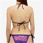 GANNI Women's Graphic String Bikini Top in Sparkling Grape
