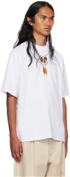 Marcelo Burlon County of Milan White Feather Necklace T-Shirt