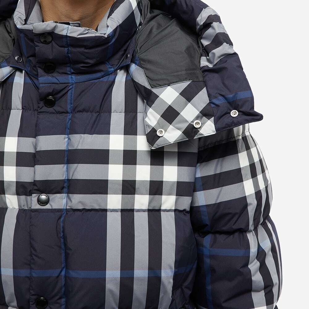 Burberry Men's Larrick Check Down Jacket in Navy Burberry