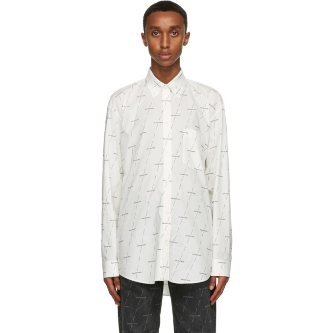 Balenciaga White Logo Normal Fit Shirt Balenciaga