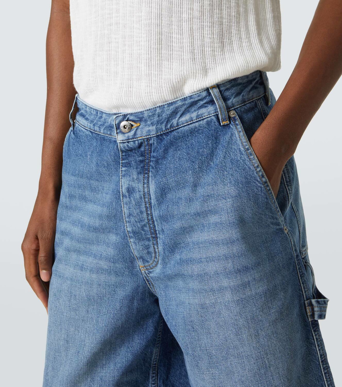 Bottega Veneta High-rise denim Bermuda shorts