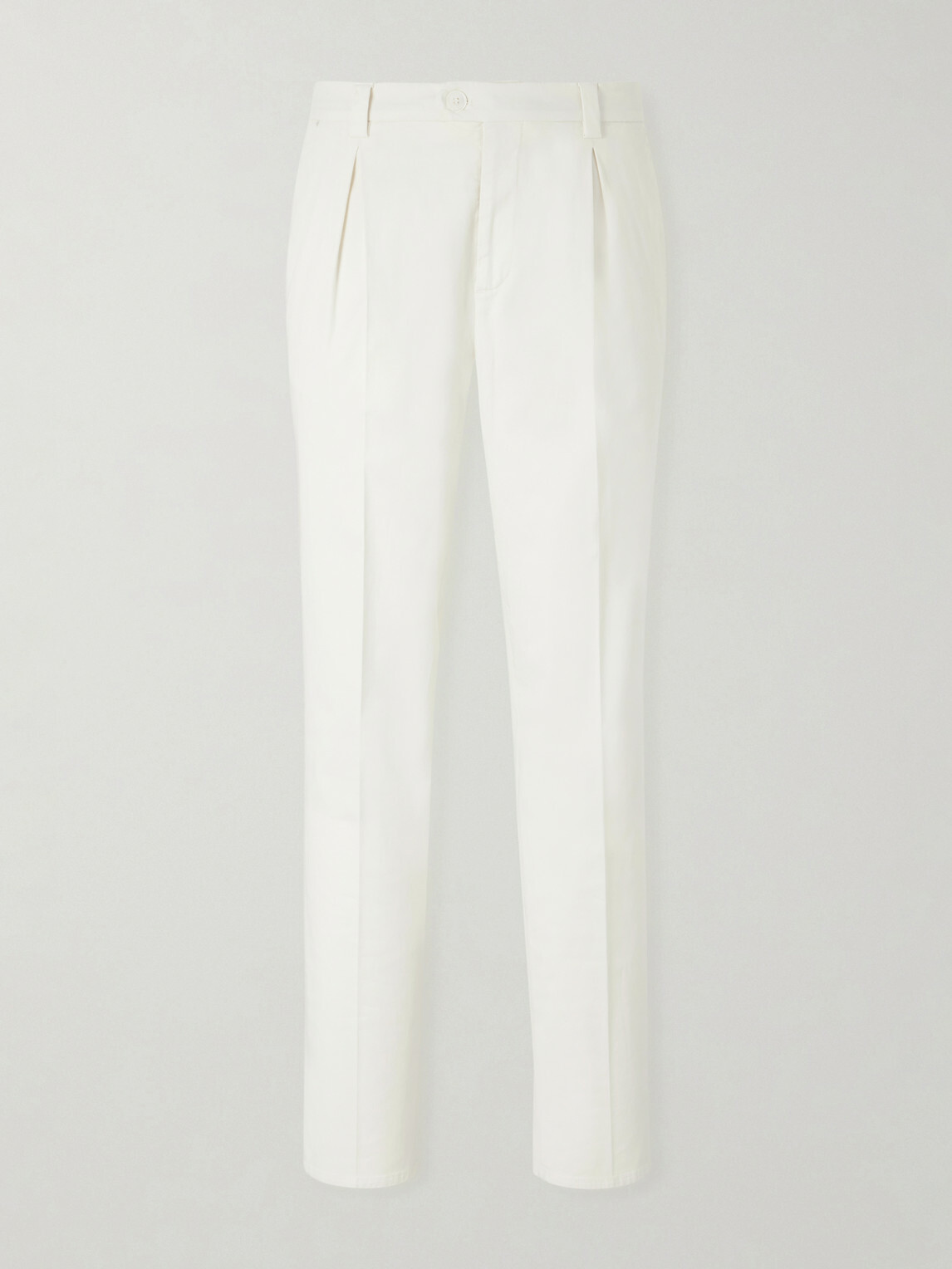Brunello Cucinelli - Straight-Leg Cotton-Blend Golf Trousers - White