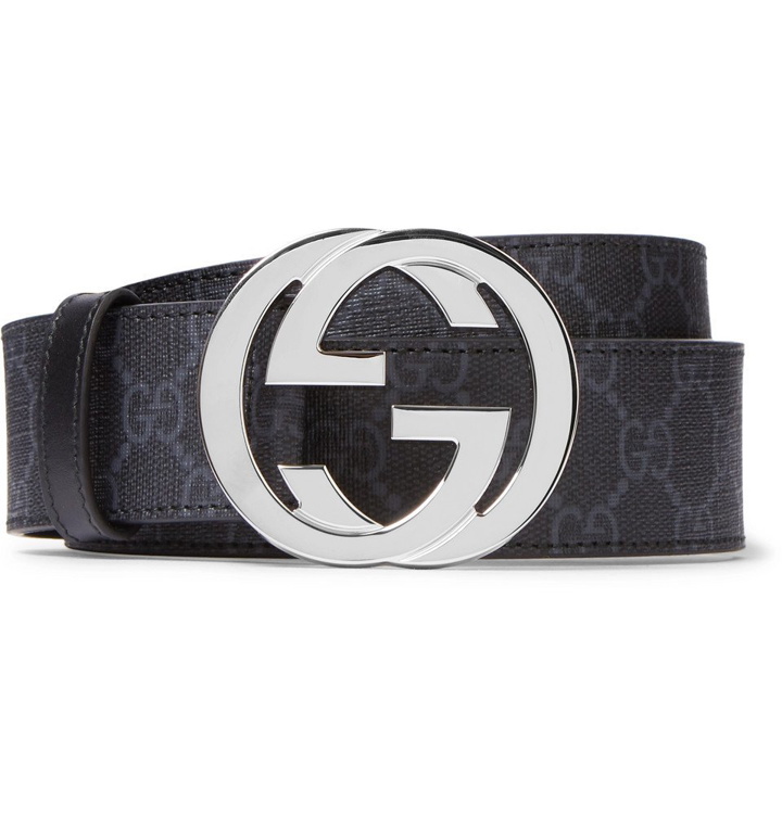 Photo: Gucci - 4cm Black Monogrammed Coated-Canvas Belt - Black