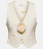 Blumarine Floral-appliqué wool vest