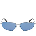 Balenciaga Eyewear BB0277S Sunglasses in Ruthenium/Blue